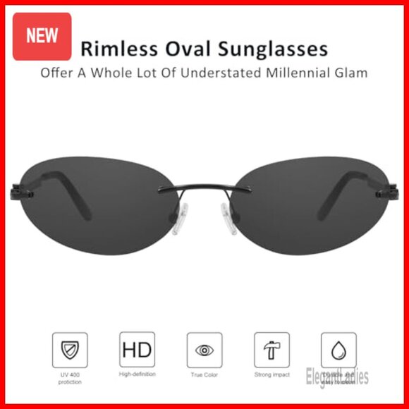 Y2K Oval Sunglasses UV400 Protection Metal Frame Unisex Retro Style